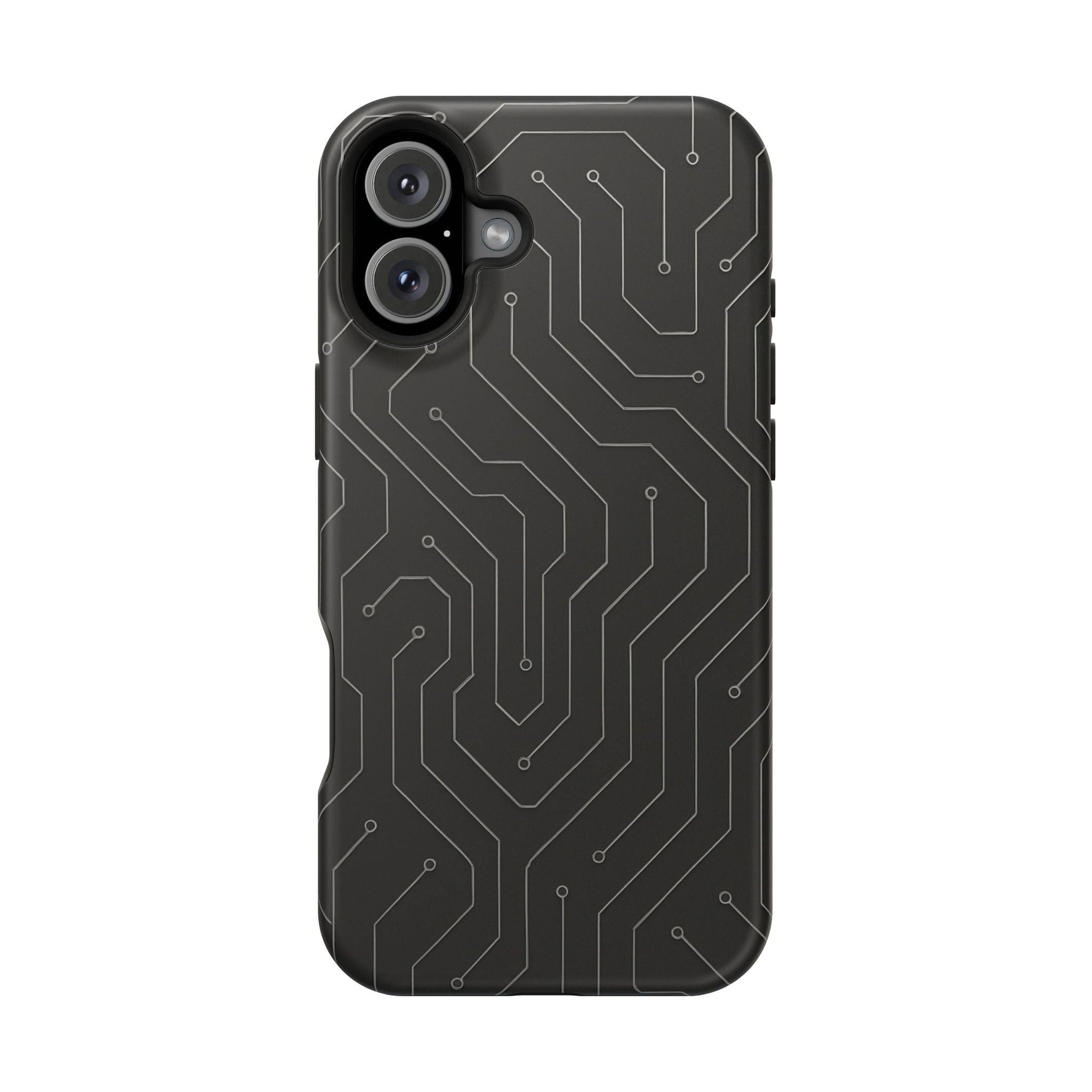 Black Circuit Board Design iPhone Case | MagSafe  Shamo's iPhone 16 Plus / Matte