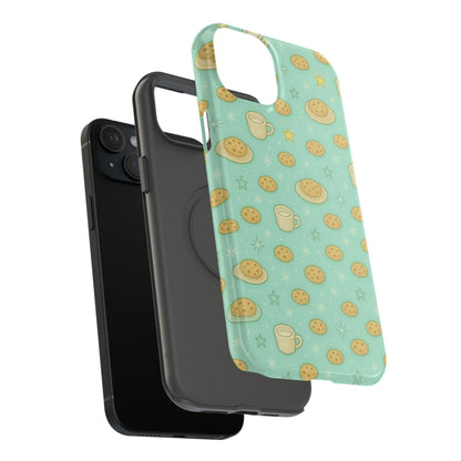 Cookie & Coffee Pattern Tough iPhone Case — Impact-Resistant