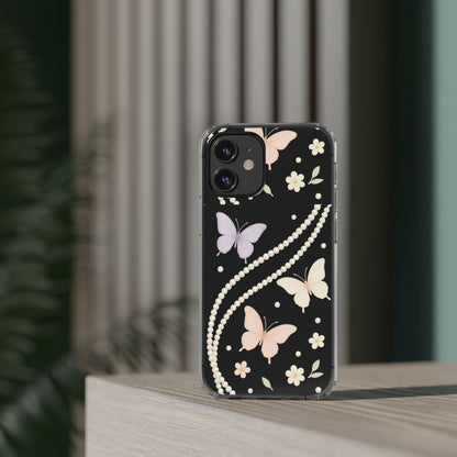 Butterfly Pearl Impact-Resistant Clear iPhone Case - Shamo's