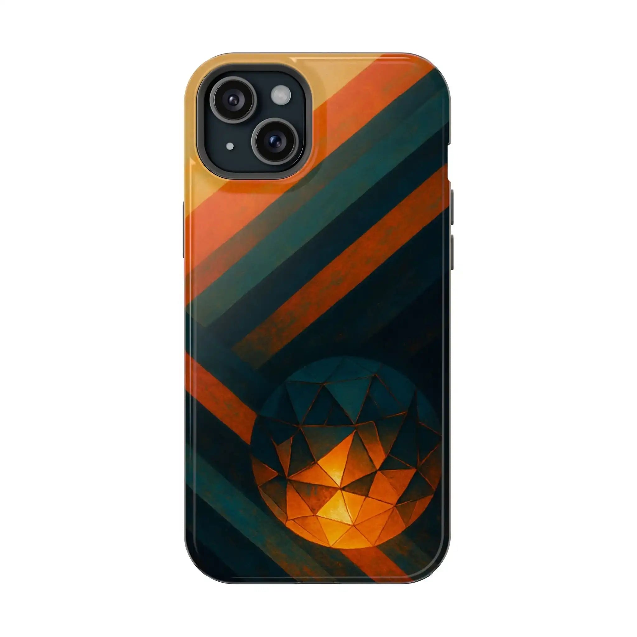 “Geometry of Becoming” Abstract iPhone MagSafe Case — Magnetic Impact-Resistant  Shamo's iPhone 15 Plus / Glossy