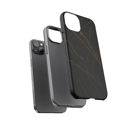 Black Marble Tough iPhone Case