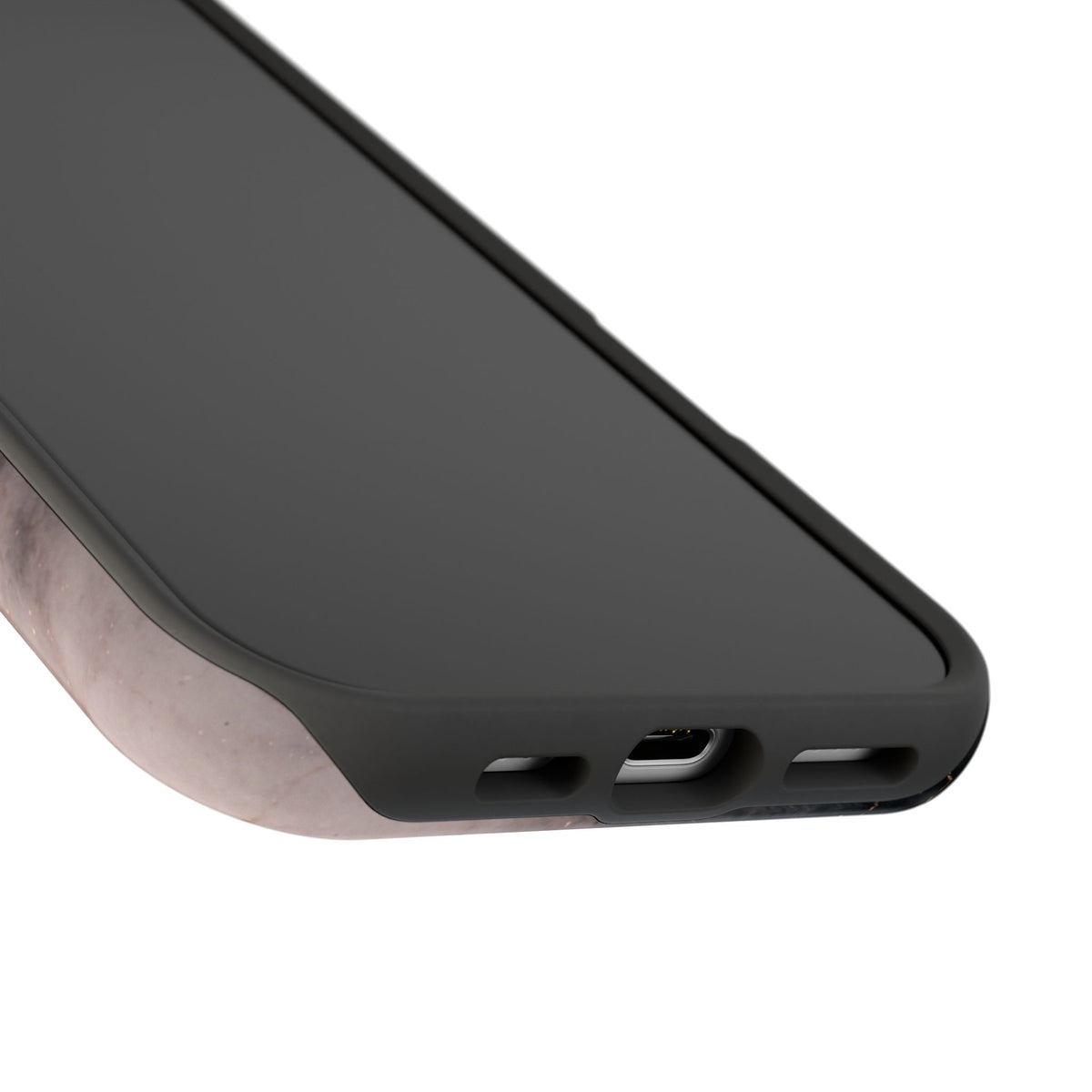 Marbled Black & Rose Gold Magnetic MagSafe Compatible Phone Case — Impact-Resistant