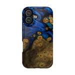 Blue Swirl & Burl Wood Impact iPhone Case | MagSafe compatible  Shamo's iPhone 17 / Glossy