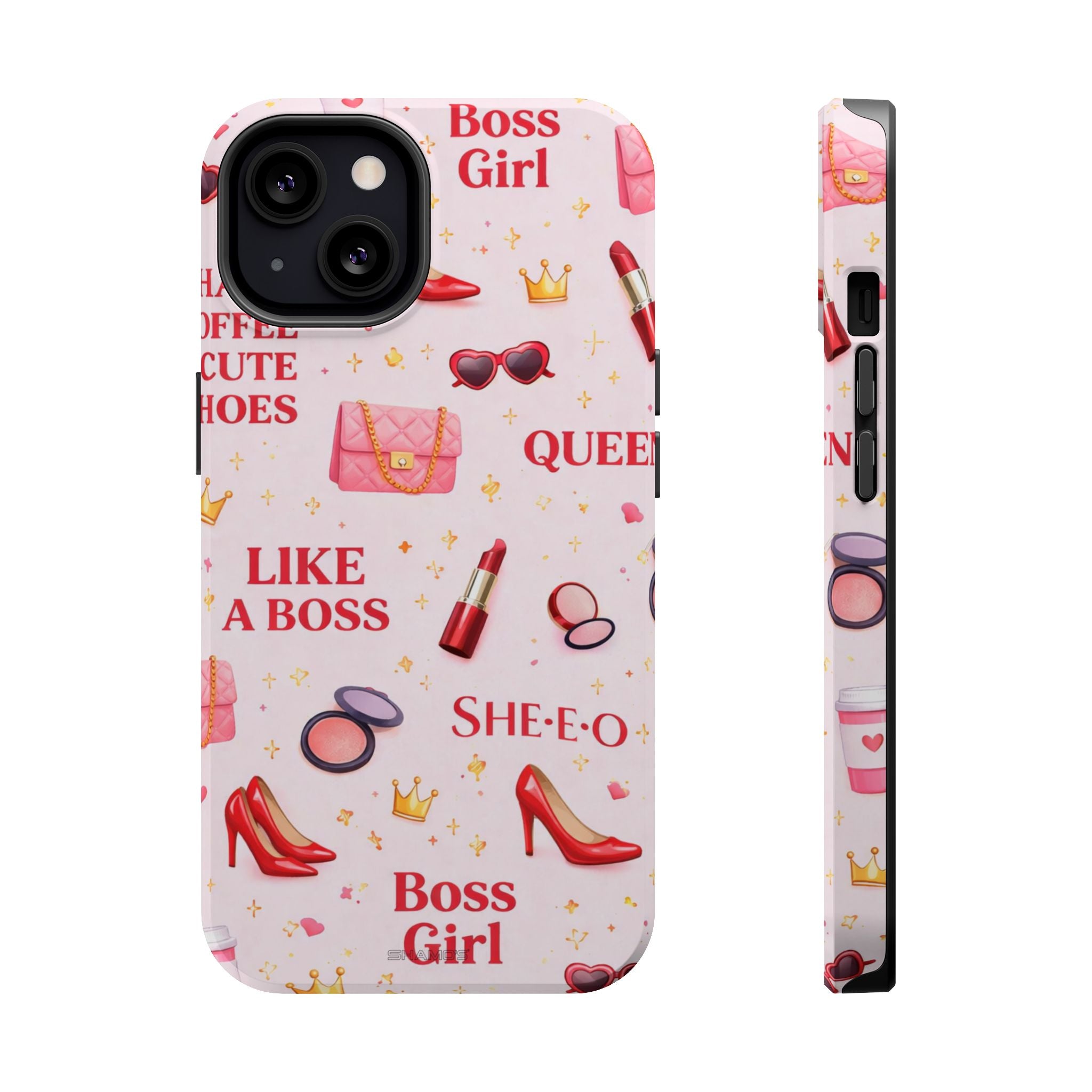 Boss Girl Cosmetic Pattern iPhone Case | MagSafe - iPhone 13 / Glossy - Shamo's