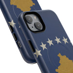 Kosovo Flag Tough iPhone Case — Navy Blue Stars & Gold Map (MagSafe compatible)  Shamo's