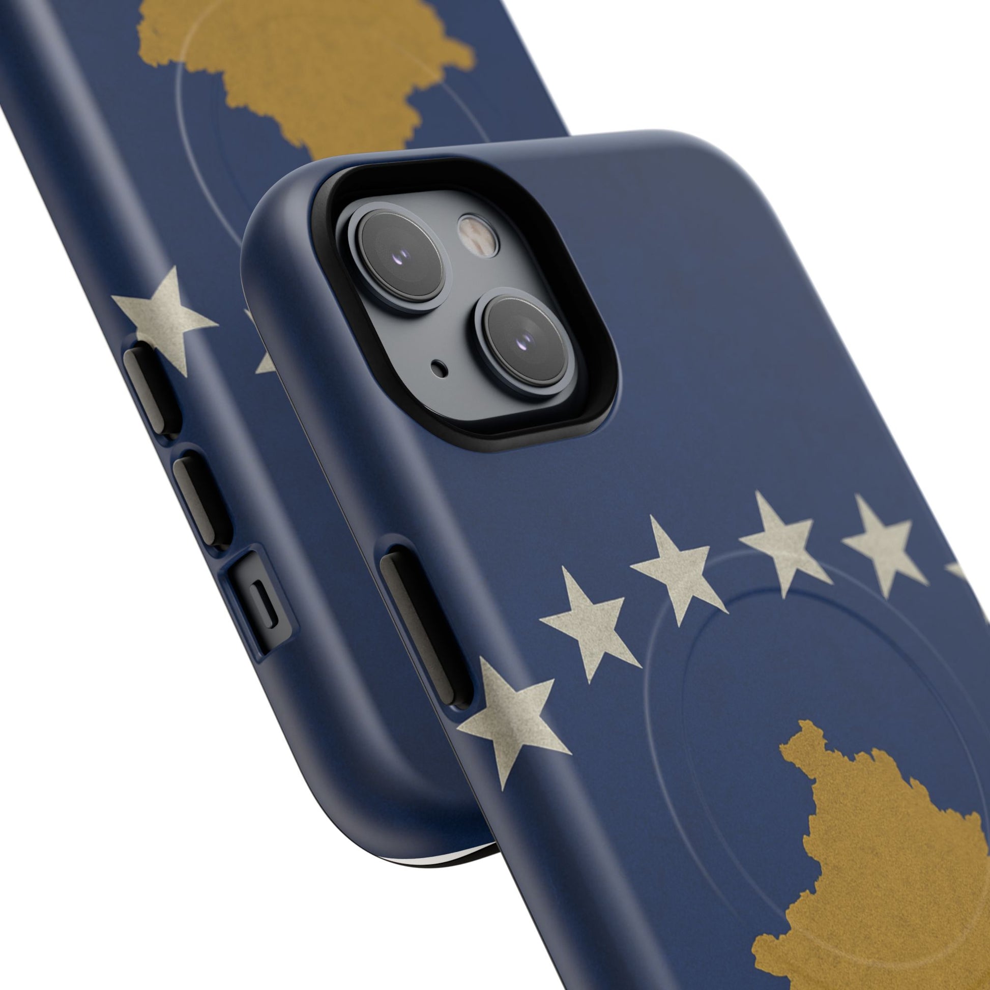 Kosovo Flag Tough iPhone Case — Navy Blue Stars & Gold Map (MagSafe compatible)  Shamo's