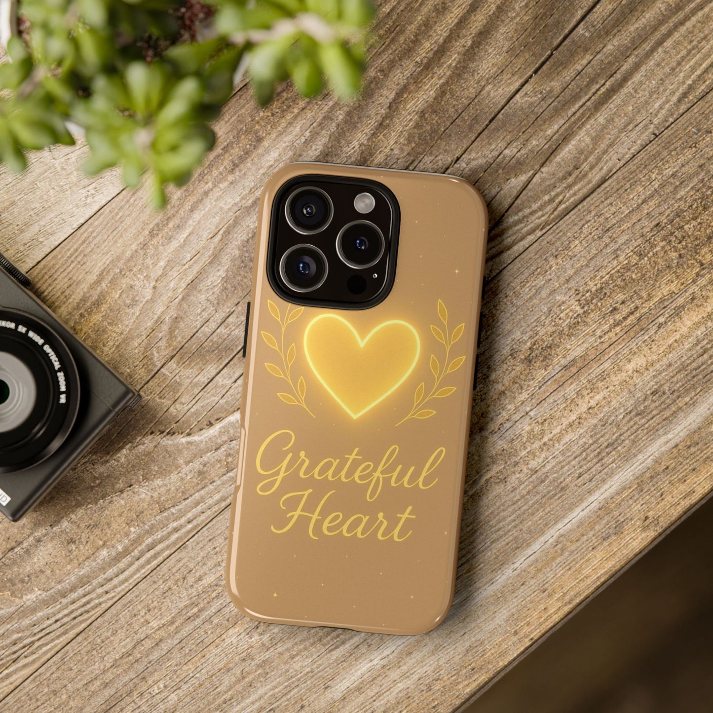 Grateful Heart iPhone Case — Warm Neon Heart
