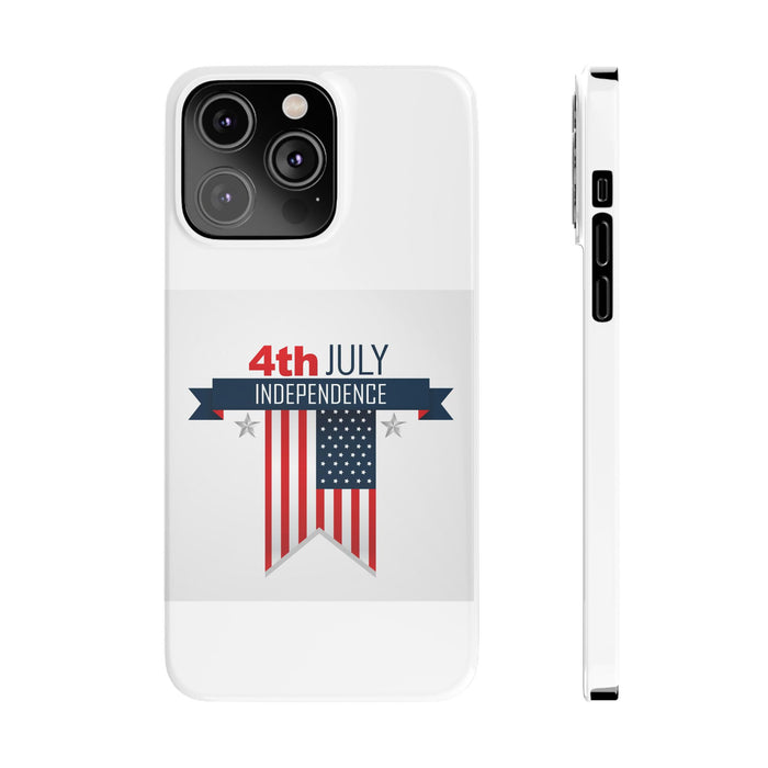Slim Phone Cases with 4th of July writing for iPhone 17 and more