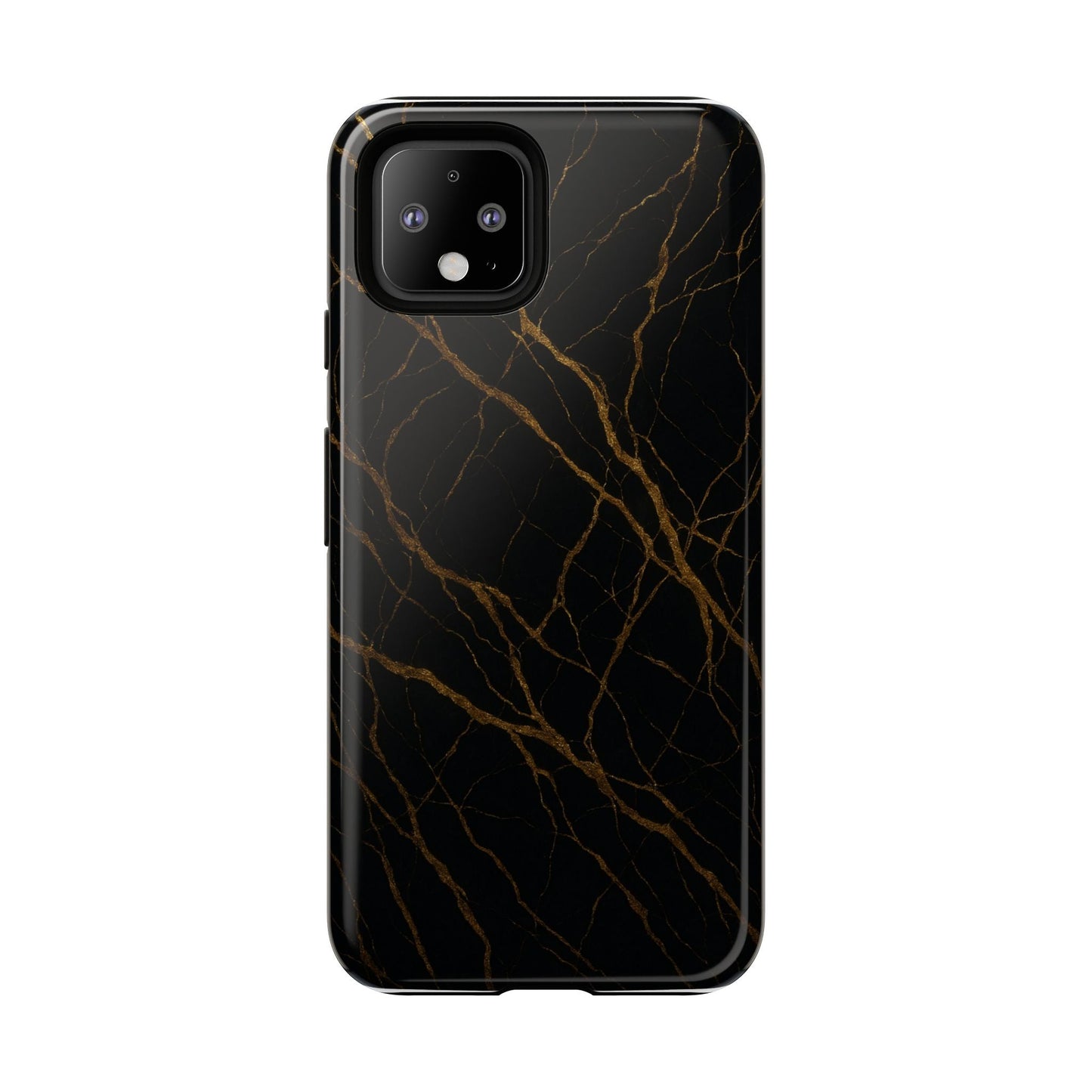 Black Marble Tough iPhone Case