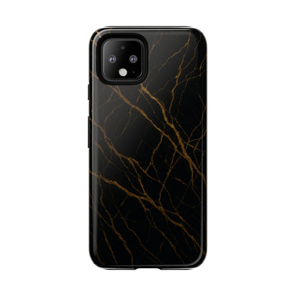 Black Marble Tough iPhone Case