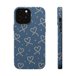 Lasso Hearts – Blue Western Heart MagSafe Phone Case, glossy iPhone 13 Pro Max, rear and side profile