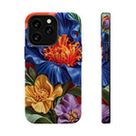 Electric Paradise MagSafe Phone Case – Cobalt Floral & Coral Waves | Glossy