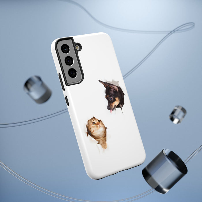 Impact-Resistant Cases with a cat and a dog