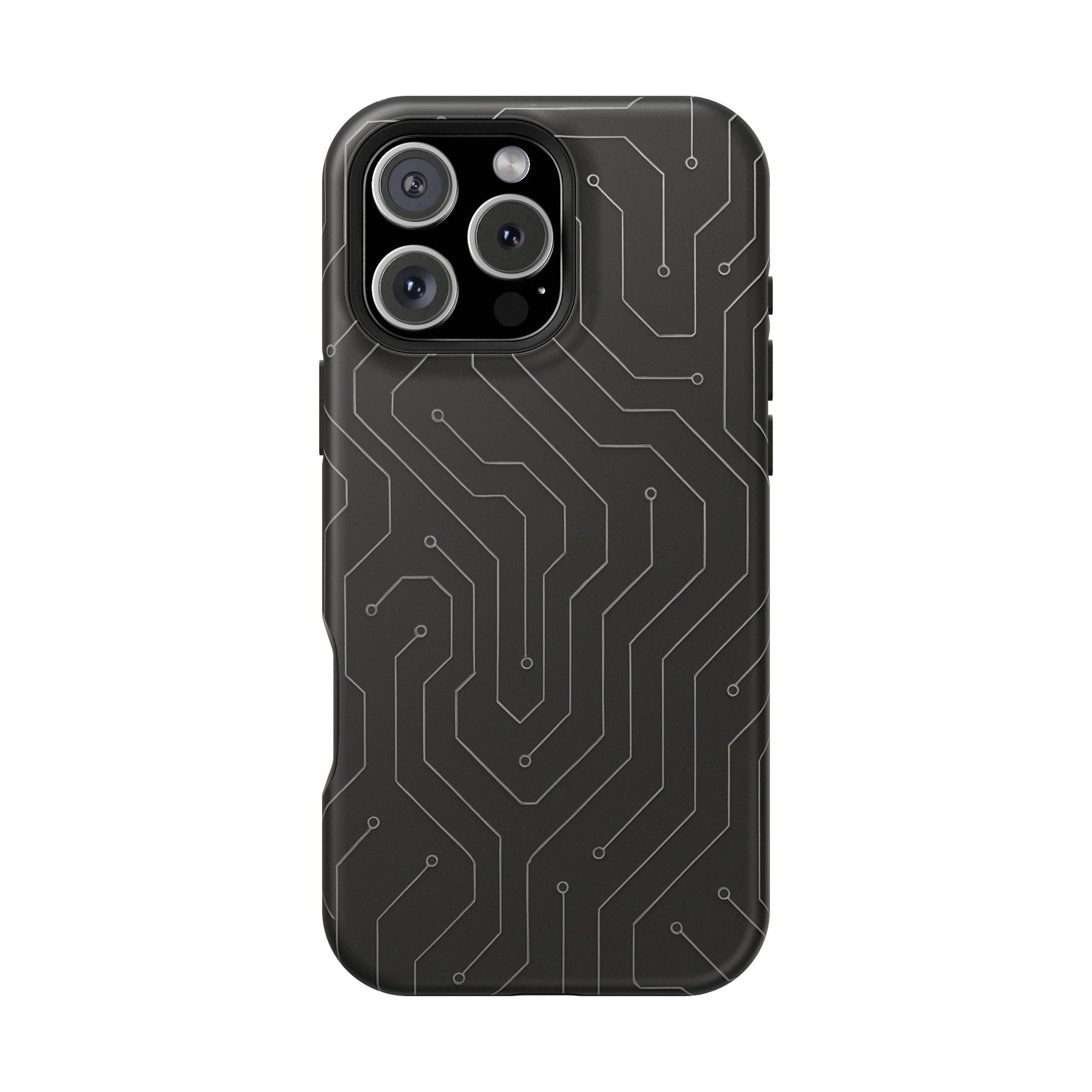 Black Circuit Board Design iPhone Case | MagSafe  Shamo's iPhone 16 Pro Max / Matte