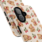 Teddy Berry Cozy Strawberry Pattern iPhone Case with MagSafe