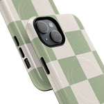 Sage Checkerboard Tough iPhone Case - Compatible with MagSafe - Shamo's