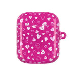 Pink Broken Heart Pattern AirPod Case — Cute Valentine Protective Charging Case