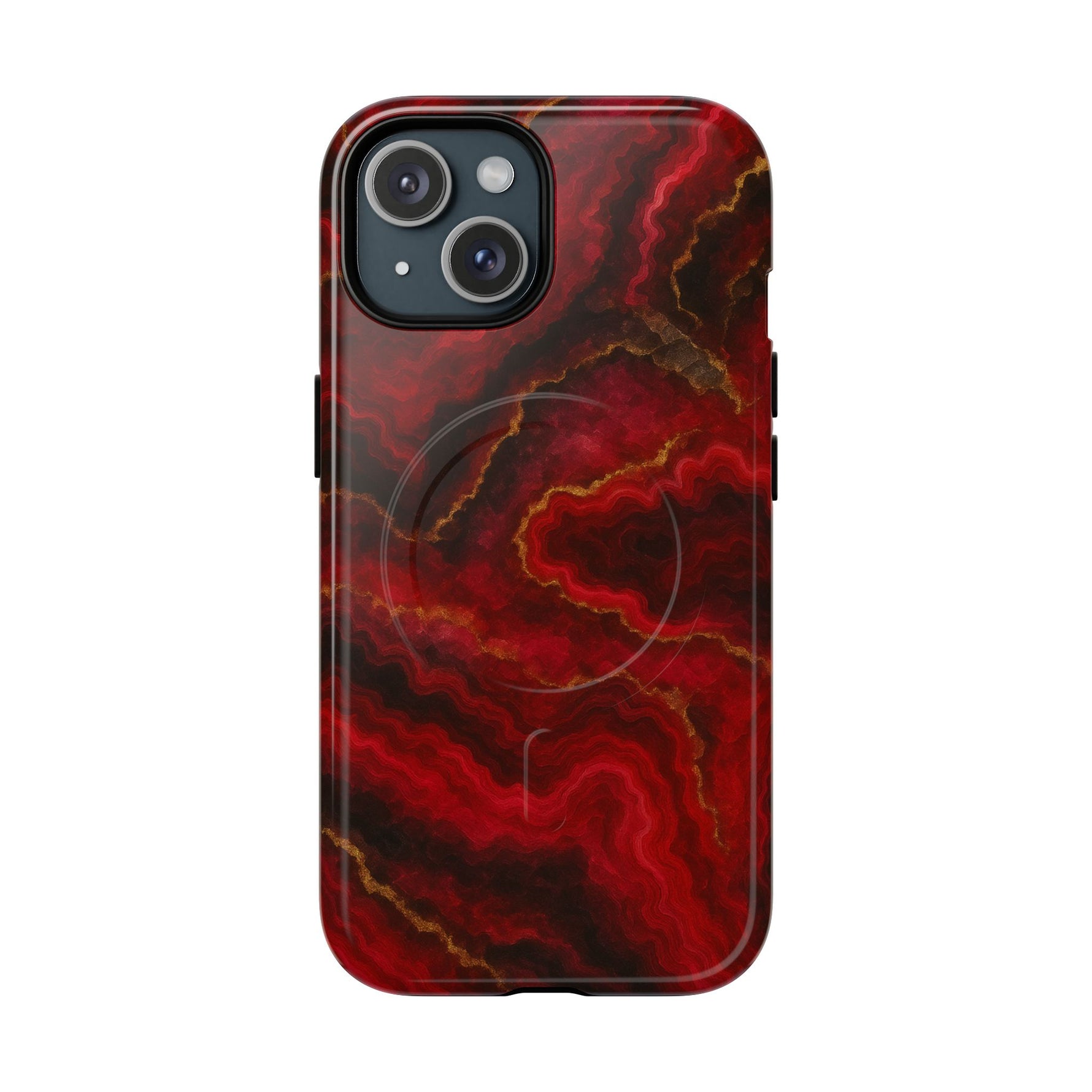 Red Marble iPhone Case with MagSafe - Shamo's