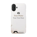 Funda para teléfono personalizable con tarjetero | Añade tu propia foto y texto
