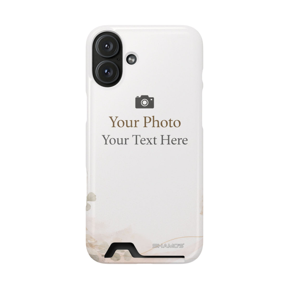 Funda para teléfono personalizable con tarjetero | Añade tu propia foto y texto