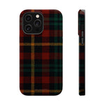 Funda para iPhone resistente a impactos con diseño de cuadros escoceses rojos y verdes con MagSafe