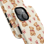 Coque iPhone Ourson des fêtes et sucres d’orge en forme de cœur avec MagSafe