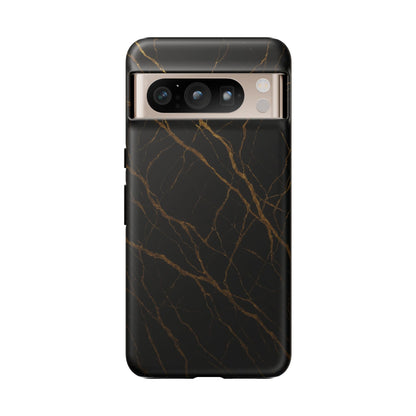 Black Marble Tough iPhone Case