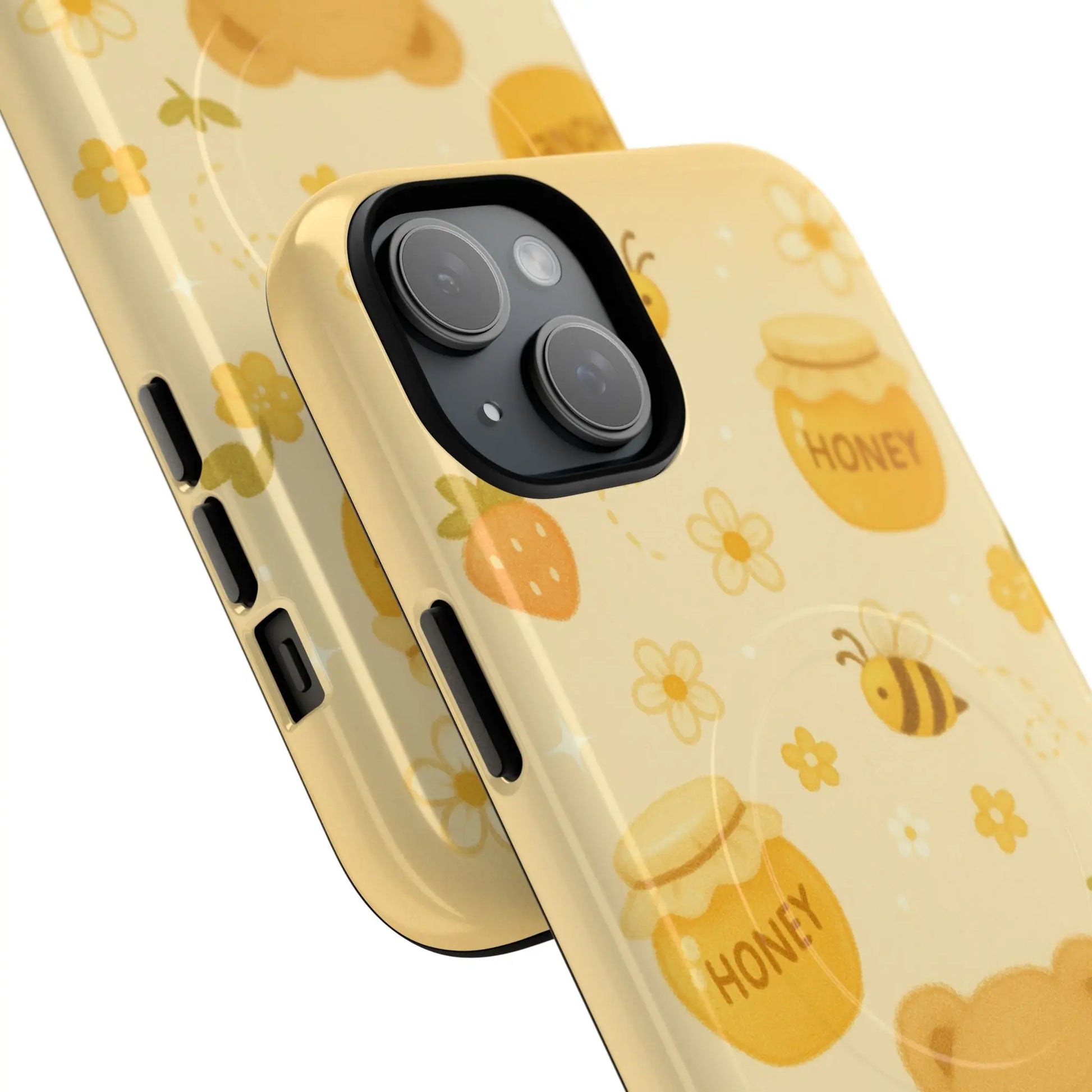 Cute Honey Teddy Bear iPhone Case — Yellow Bee & Honey Pot Design with MagSafe - Shamo's
