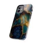 Blue Gold Agate Tough Phone Case Marble Stone Design  Shamo's