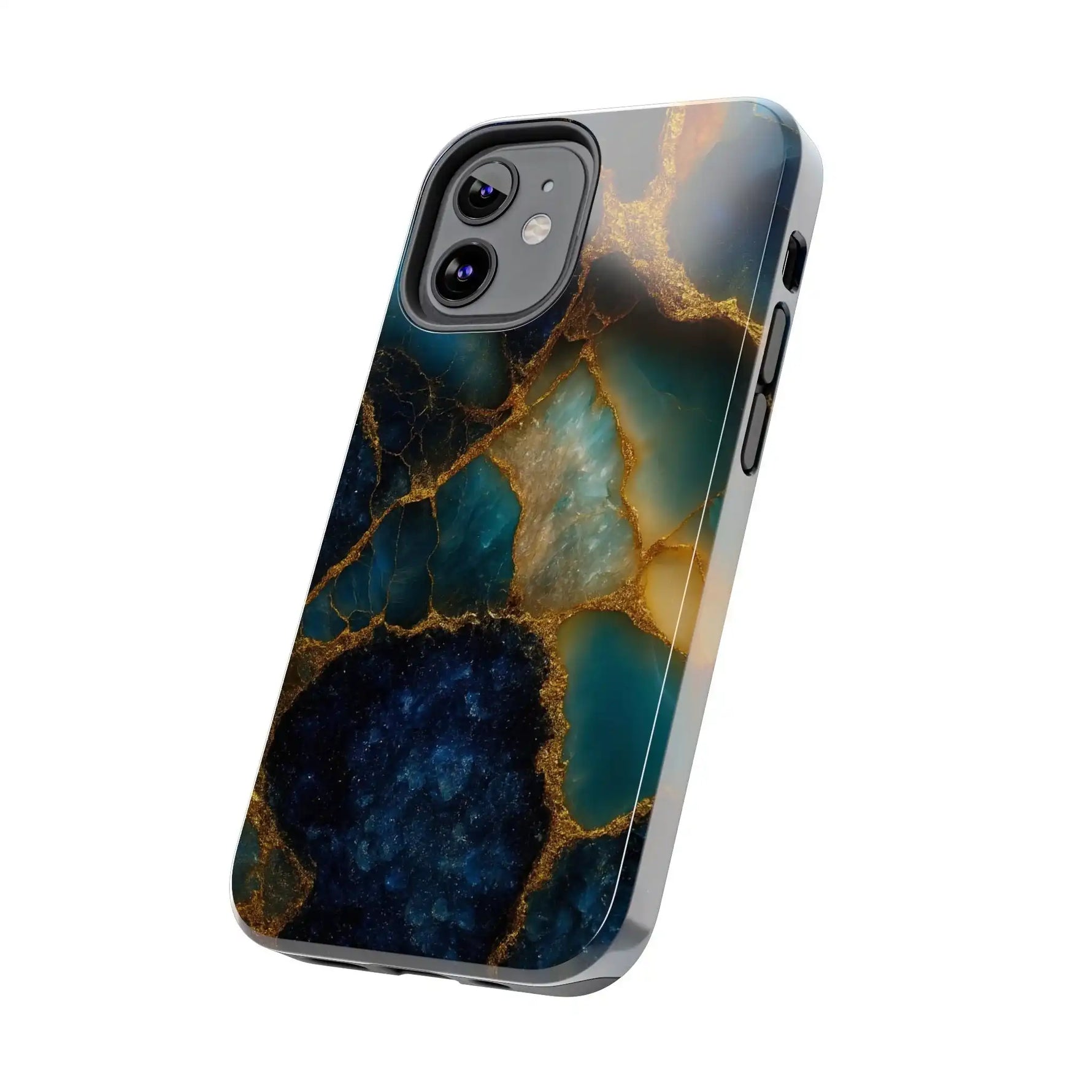 Blue Gold Agate Tough Phone Case Marble Stone Design  Shamo's