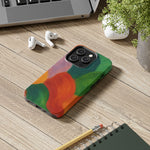 Abstract Color Wave Tough Phone Case — Bold Orange & Green Protective Phone Cover  Shamo's