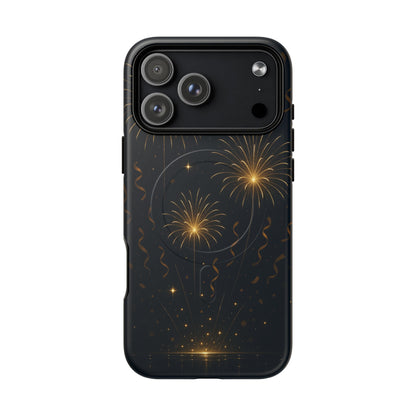 Gold Fireworks Celebration iPhone Case with MagSafe - Shamo's