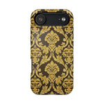 Gold Damask Magnetic Impact-Resistant iPhone Case with MagSafe Compatibility