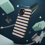 Navy & Cream Ribbed Holiday Sweater Design iPhone Case with MagSafe compatibility  Shamo's
