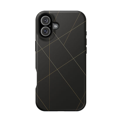 Black Geometric Design iPhone Case | MagSafe  Shamo's iPhone 16 Plus / Matte