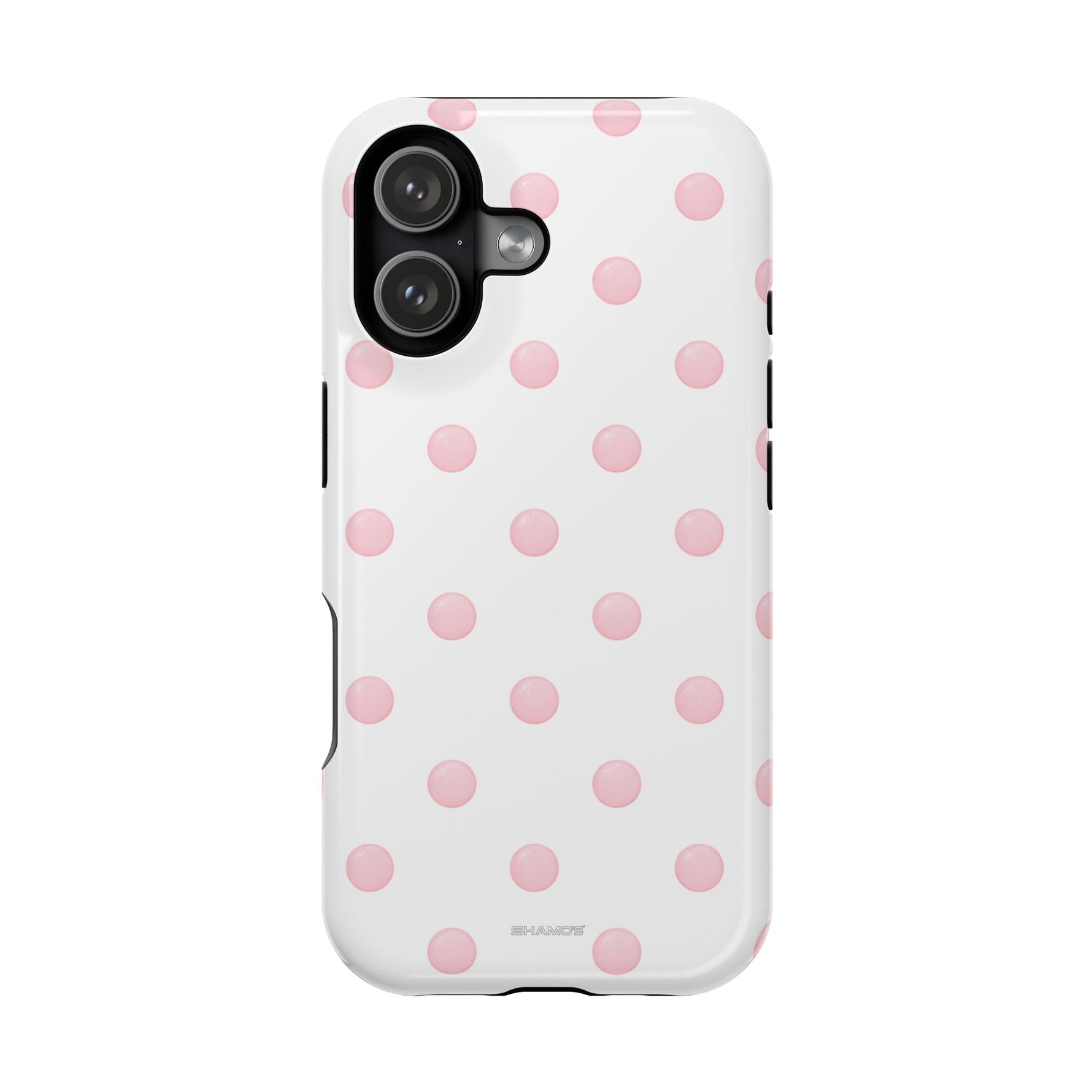 Pink Polka Dot Impact-Resistant Phone Case | MagSafe