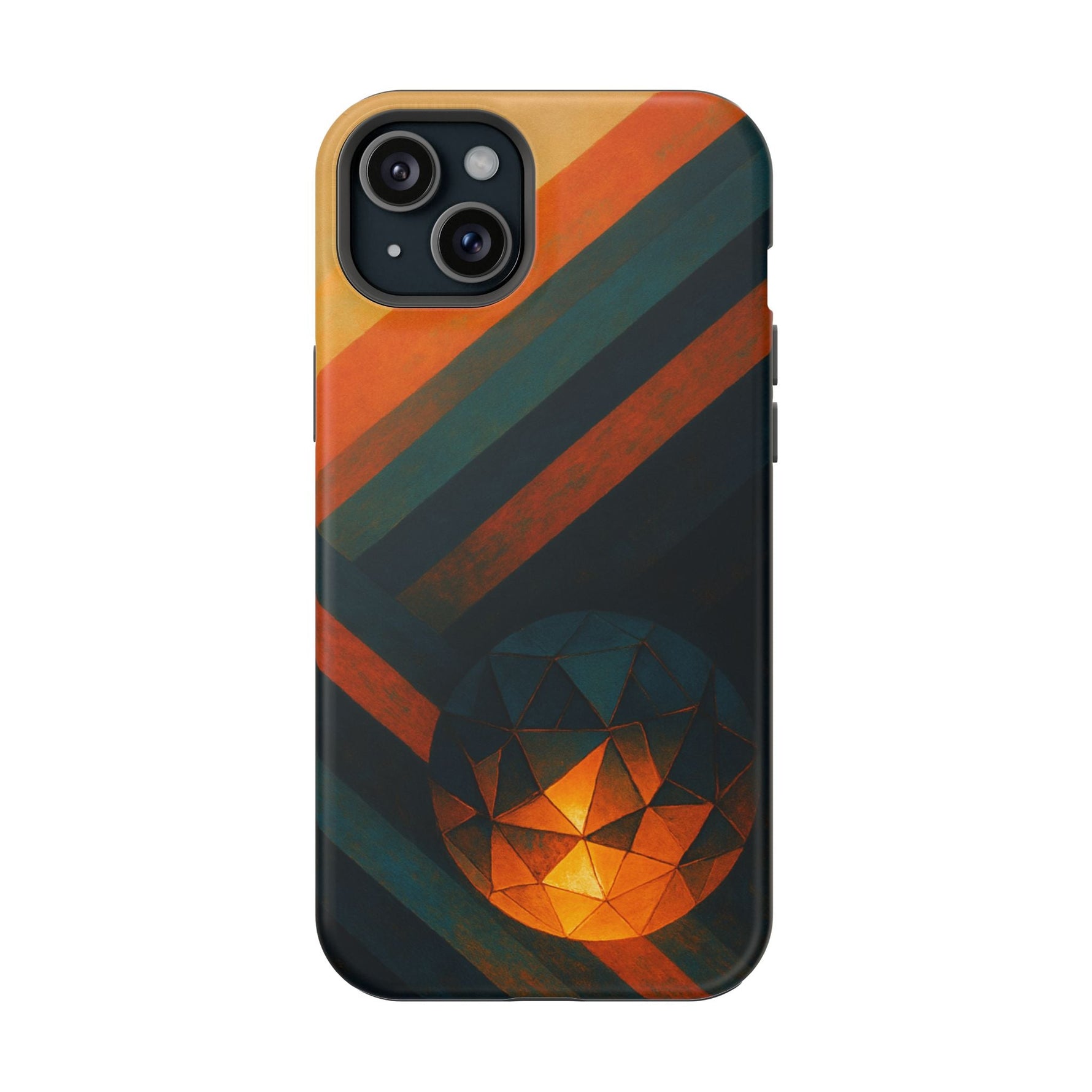 “Geometry of Becoming” Abstract iPhone MagSafe Case — Magnetic Impact-Resistant  Shamo's iPhone 15 Plus / Matte