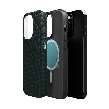 Dark Carbon Fiber Texture Magnetic Impact-Resistant iPhone Case | MagSafe compatible  Shamo's
