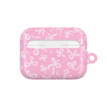 Pink Bow Pattern AirPod Case — Cute Floral Bow Protective Case
