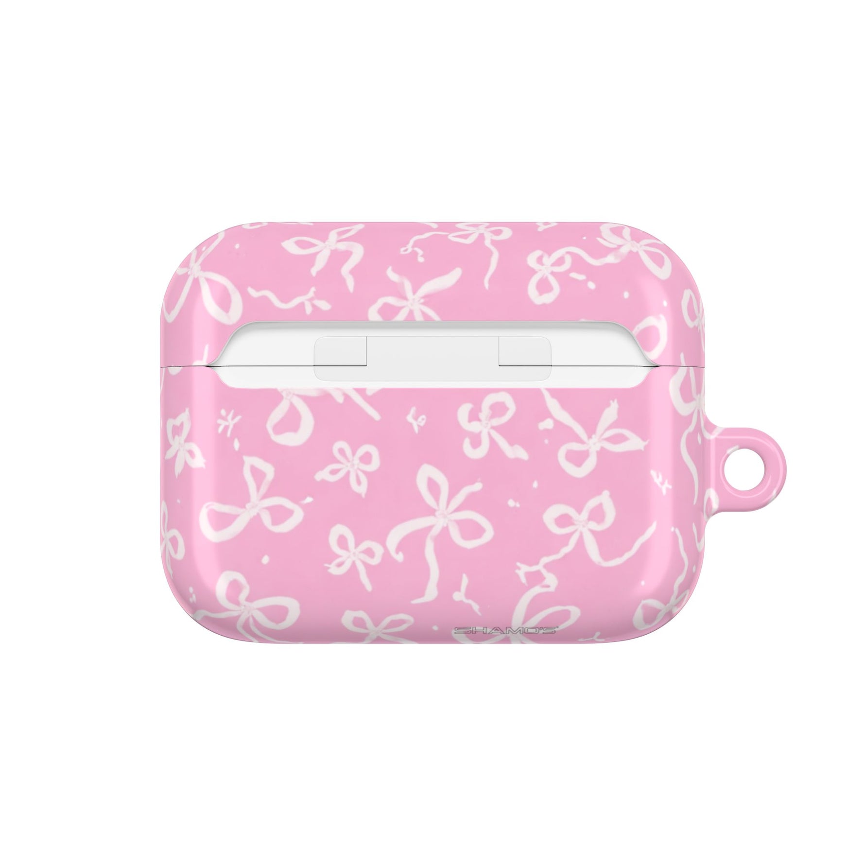 Pink Bow Pattern AirPod Case — Cute Floral Bow Protective Case