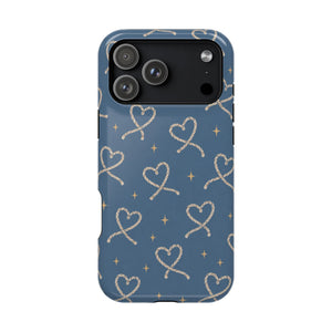 Lasso Hearts – Blue Western Heart MagSafe Phone Case, glossy iPhone 18 Pro Max, rear view