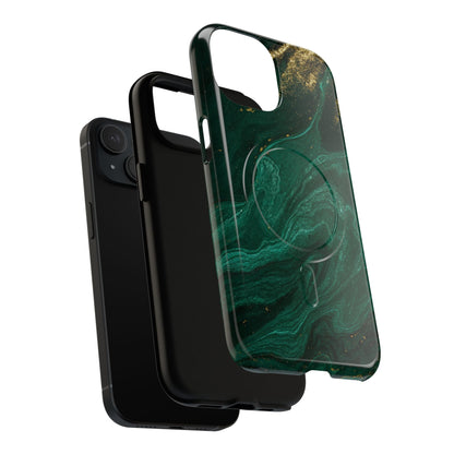 Emerald Marble with Gold Veins iPhone Case | with MagSafe  Shamo's