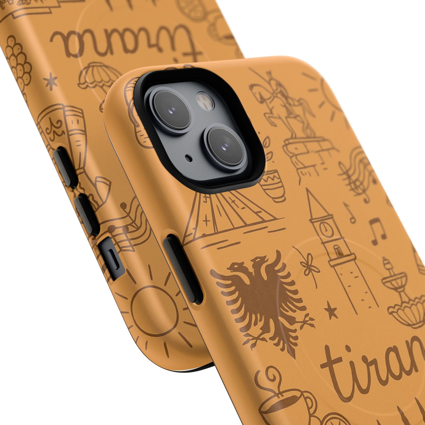 Tirana Illustrated Hand-Drawn iPhone Case — Albanian Landmarks & Icons | MagSafe compatible  Shamo's