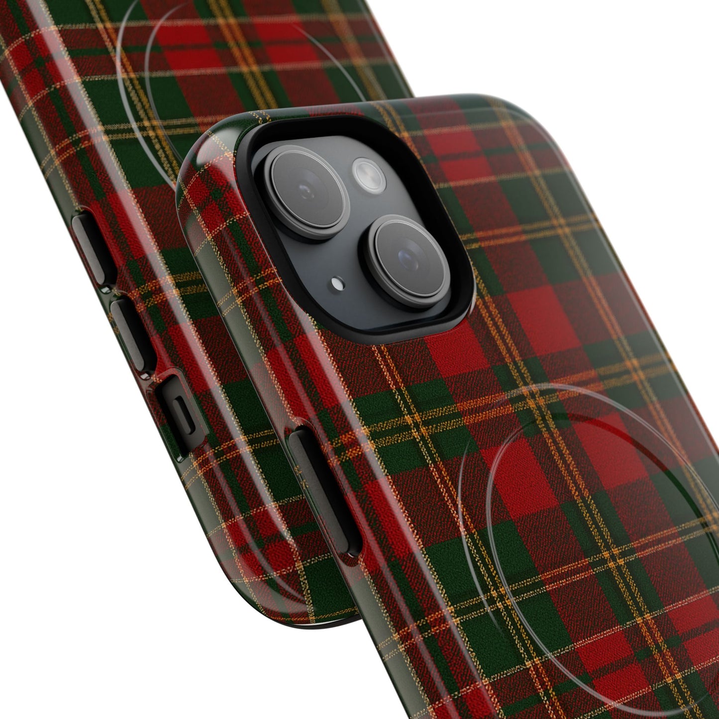 Plaid Holiday iPhone Case — Red & Green Tartan (MagSafe compatible)