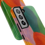 Abstract Color Wave Tough Phone Case — Bold Orange & Green Protective Phone Cover  Shamo's