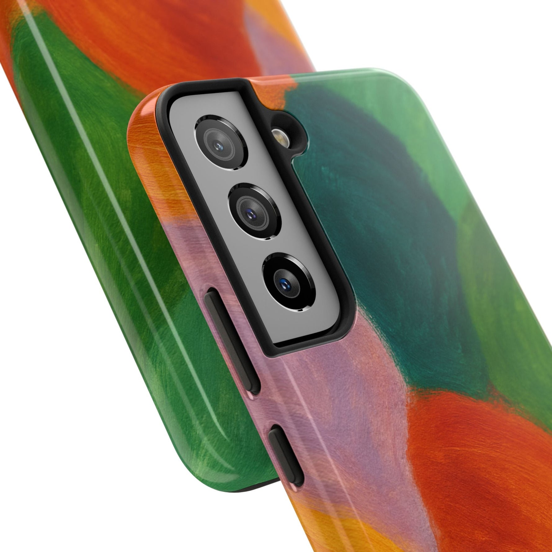 Abstract Color Wave Tough Phone Case — Bold Orange & Green Protective Phone Cover  Shamo's