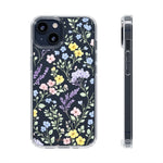 Clear Floral Impact-Resistant Phone Case — Pastel Wildflower Design