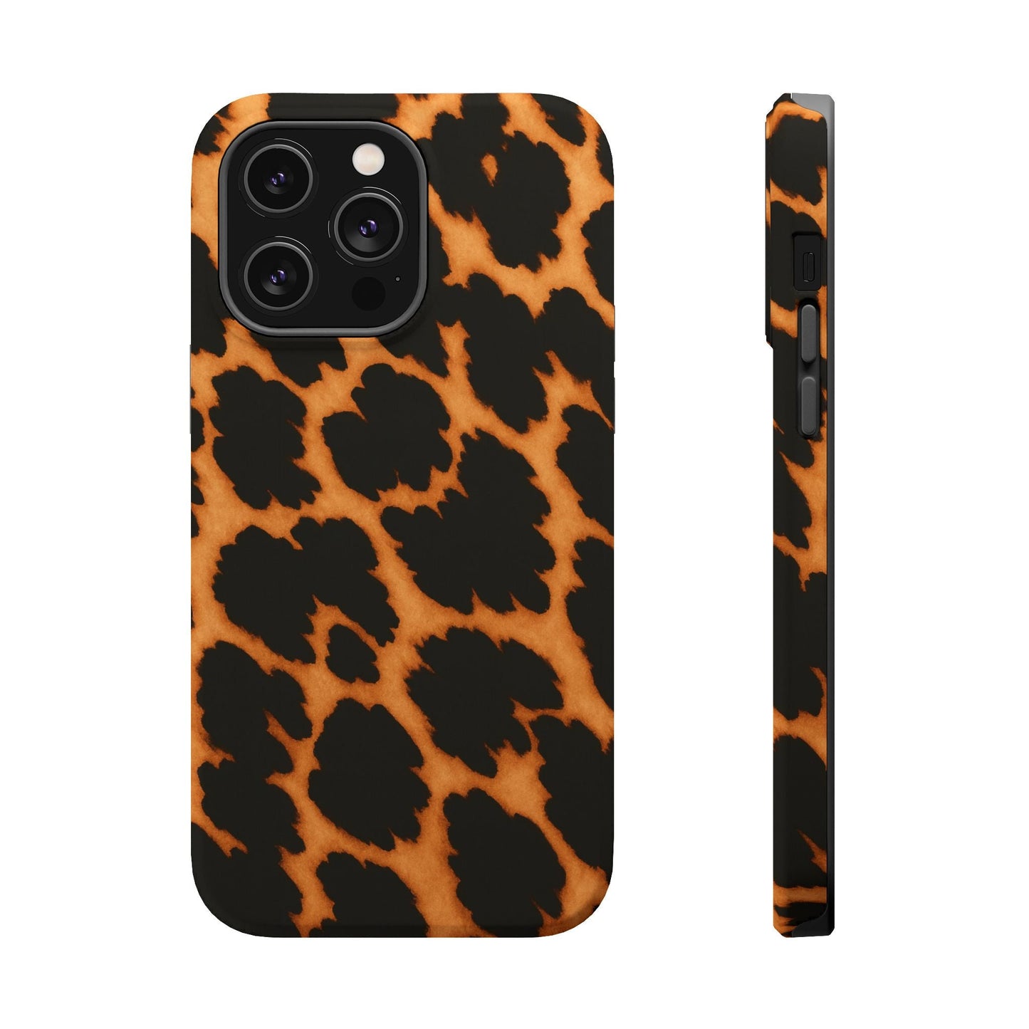 Leopard Print Impact-Resistant iPhone Case with MagSafe compatibility