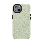 Sage Botanical Leaves Floral iPhone Case | MagSafe - Shamo's