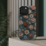 Frozen Floral Vintage Roses & Daisies iPhone Case with MagSafe compatibility  Shamo's